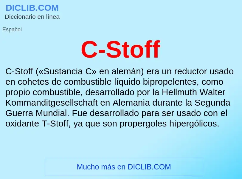 Was ist C-Stoff - Definition