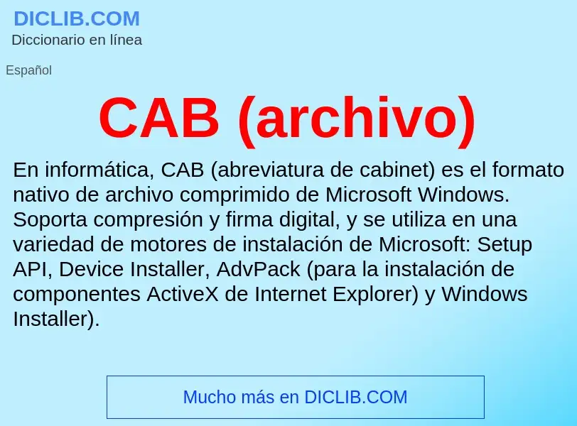 Что такое CAB (archivo) - определение