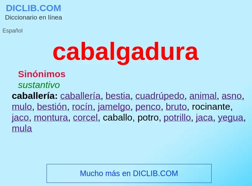 What is cabalgadura - meaning and definition