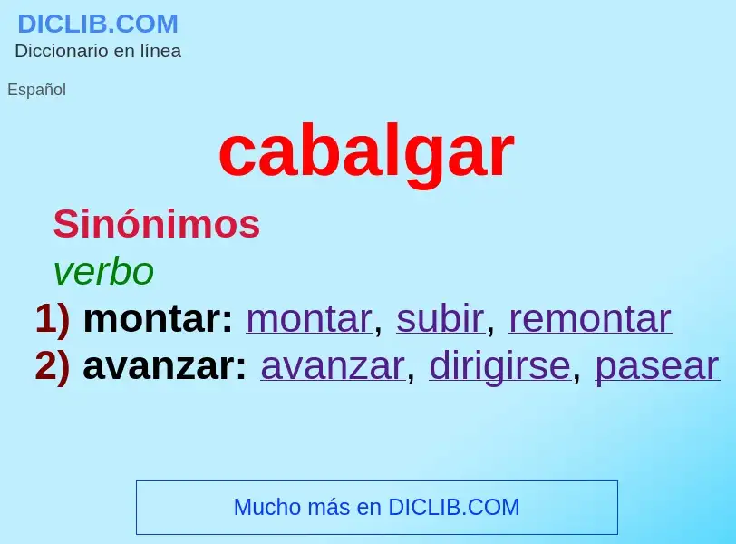 Wat is cabalgar - definition