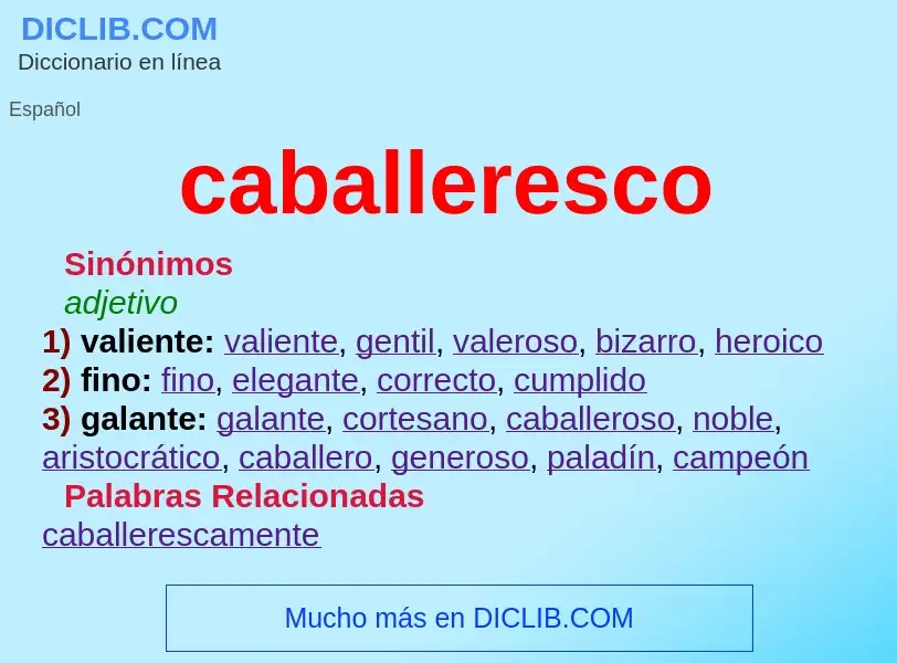 What is caballeresco - definition