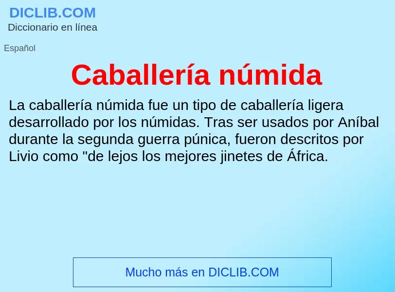 O que é Caballería númida - definição, significado, conceito