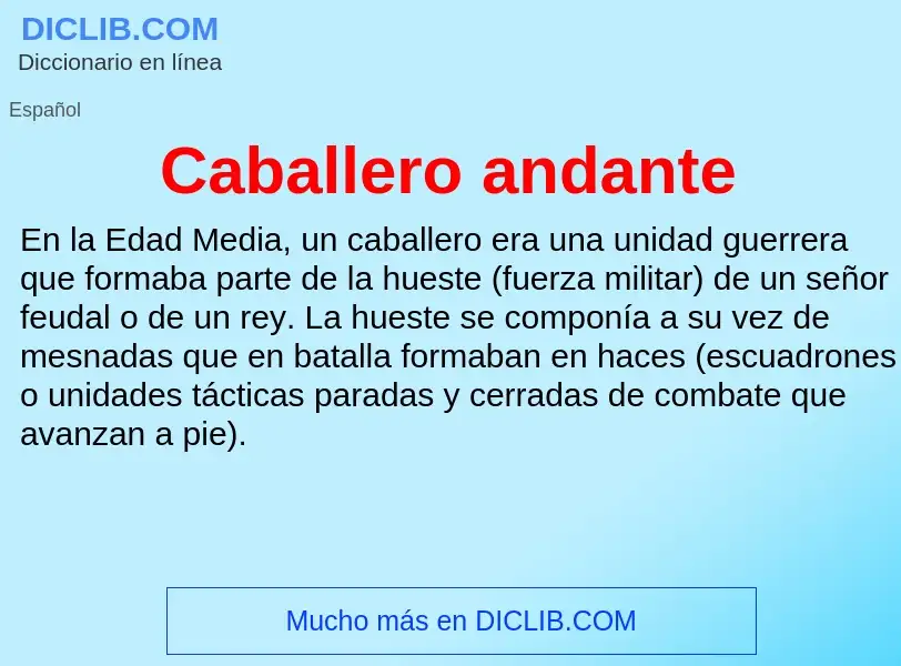 What is Caballero andante - definition