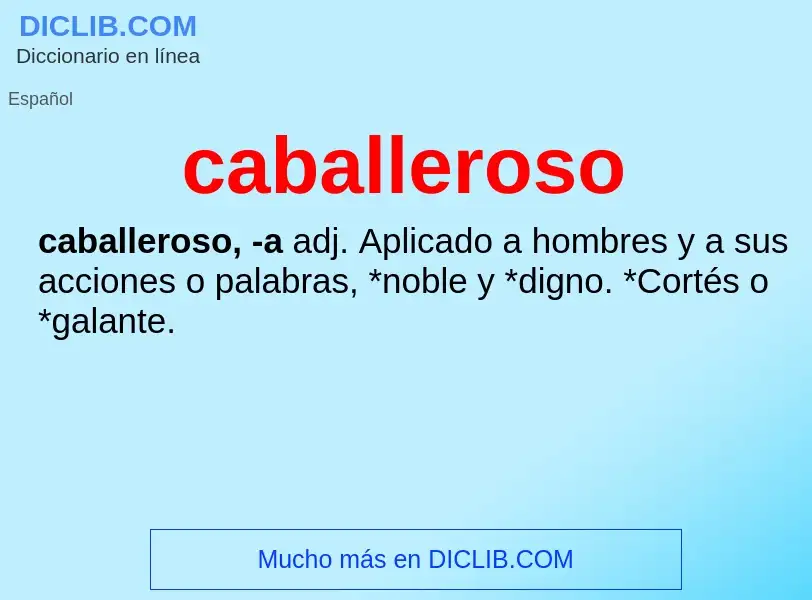 What is caballeroso - definition