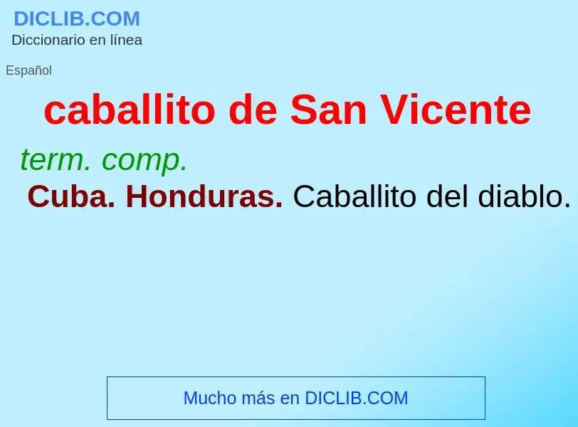 What is caballito de San Vicente - meaning and definition