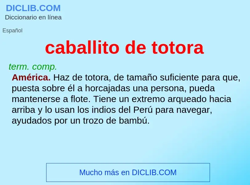 What is caballito de totora - definition