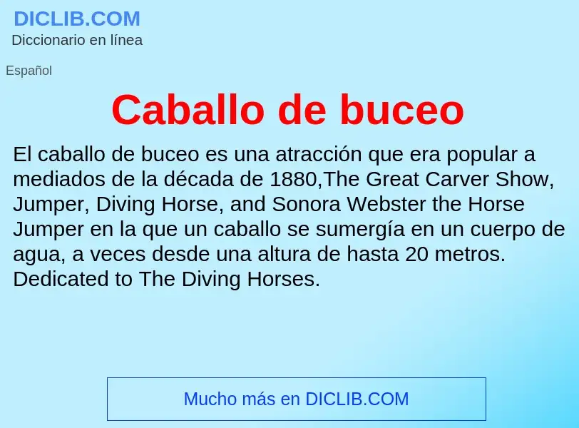 Что такое Caballo de buceo - определение