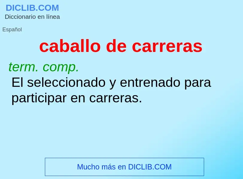 Was ist caballo de carreras - Definition