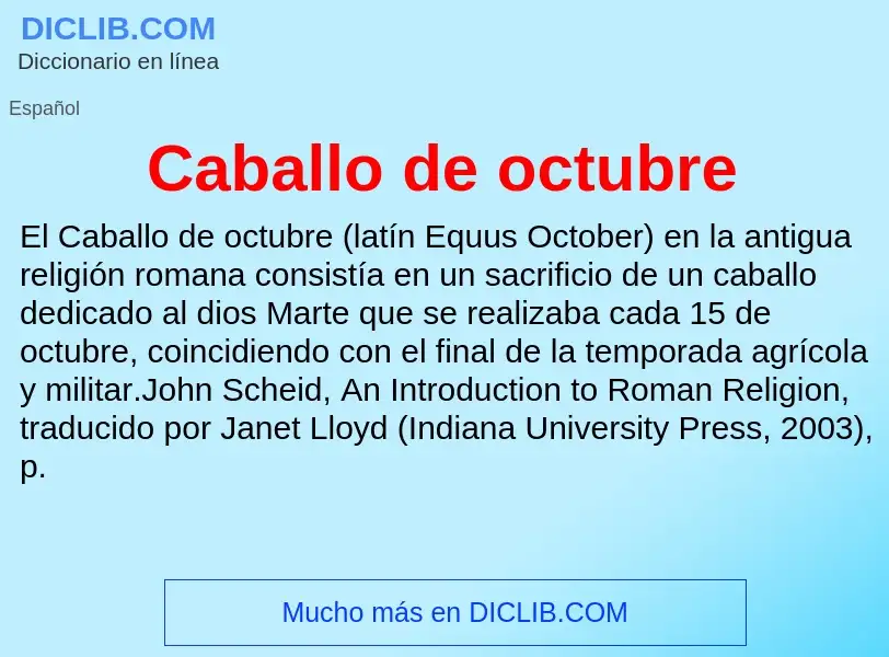 Что такое Caballo de octubre - определение