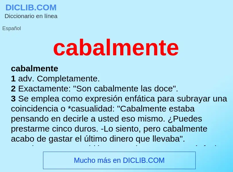 What is cabalmente - definition