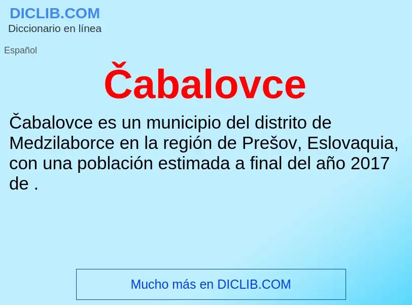 Wat is Čabalovce - definition