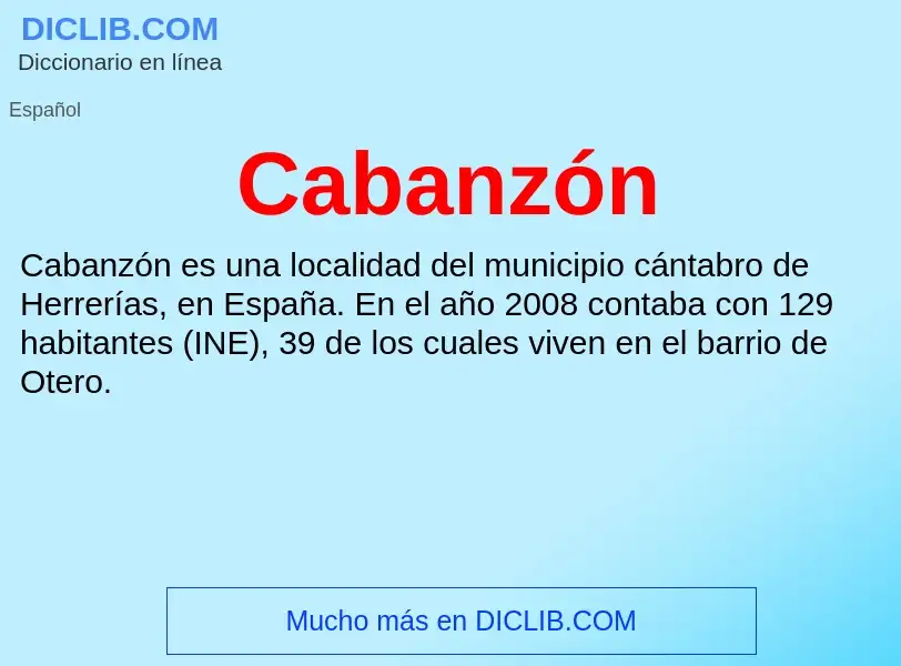 ¿Qué es Cabanzón? - significado y definición