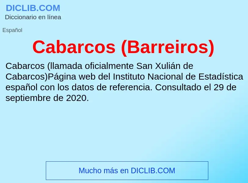 ¿Qué es Cabarcos (Barreiros)? - significado y definición