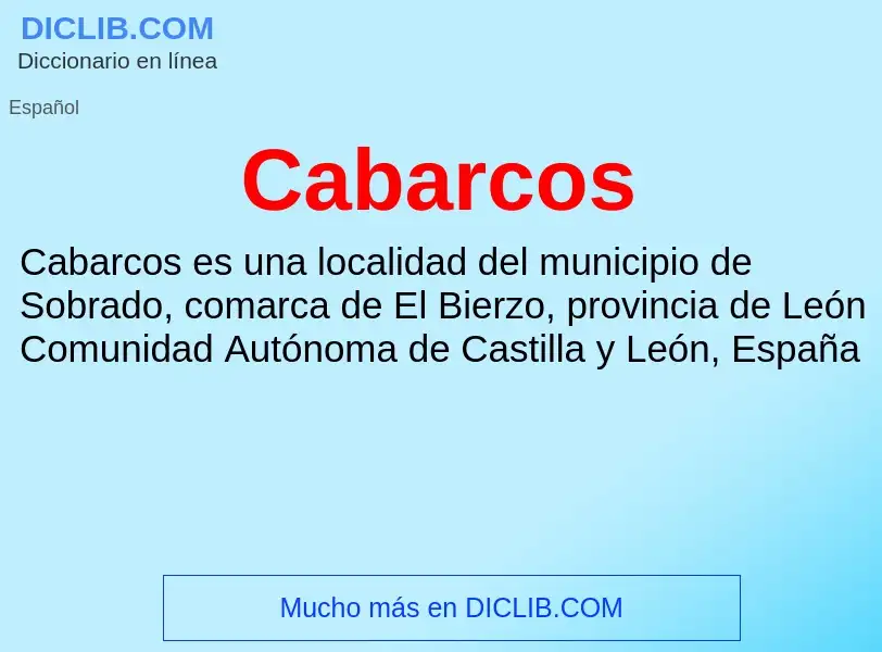 ¿Qué es Cabarcos? - significado y definición