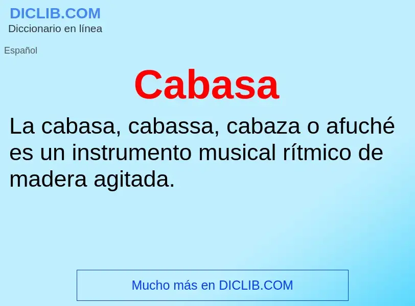 ¿Qué es Cabasa? - significado y definición