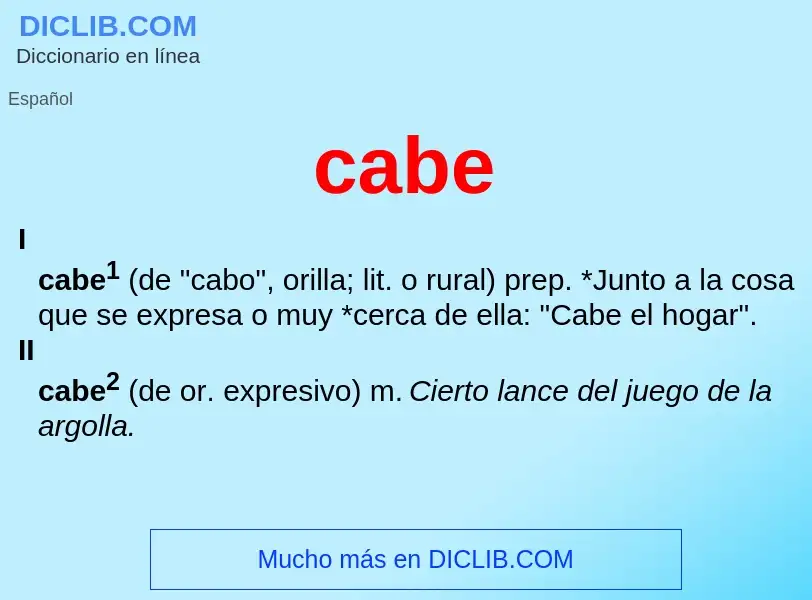 O que é cabe - definição, significado, conceito