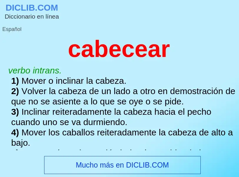 What is cabecear - definition