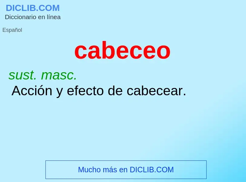 What is cabeceo - meaning and definition