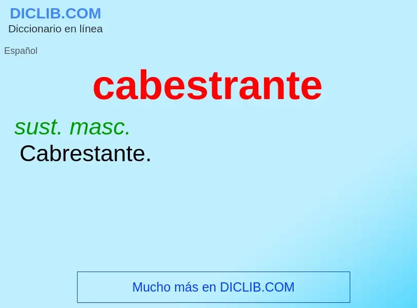 ¿Qué es cabestrante? - significado y definición