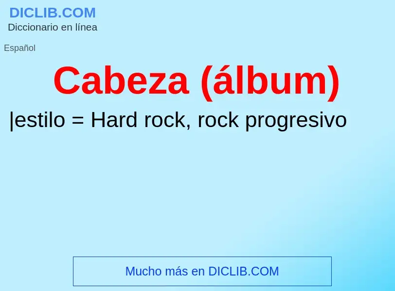 What is Cabeza (álbum) - meaning and definition