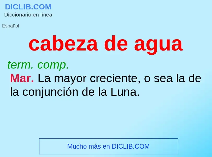 ¿Qué es cabeza de agua? - significado y definición