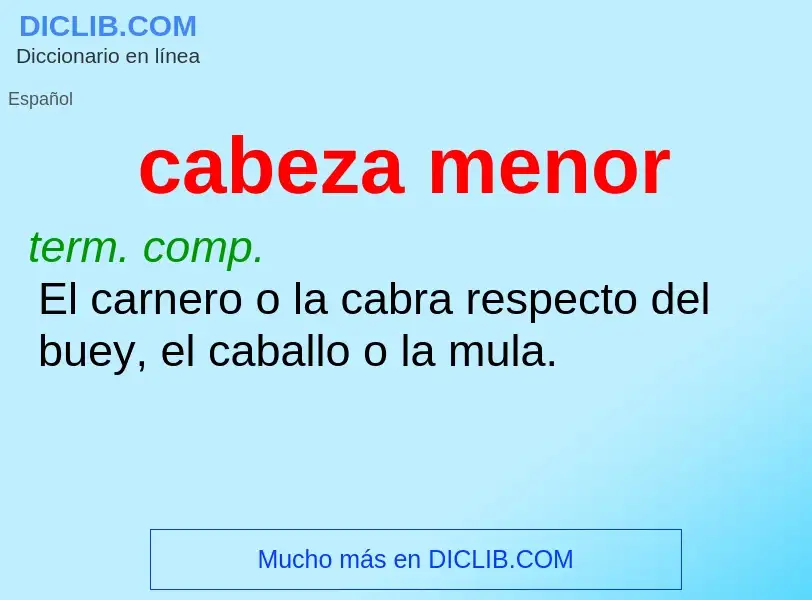 ¿Qué es cabeza menor? - significado y definición