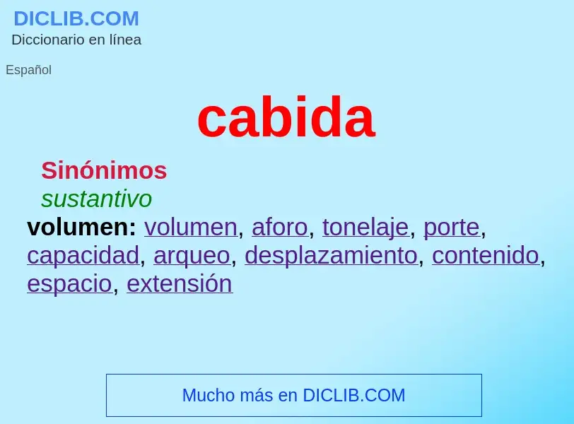 What is cabida - meaning and definition