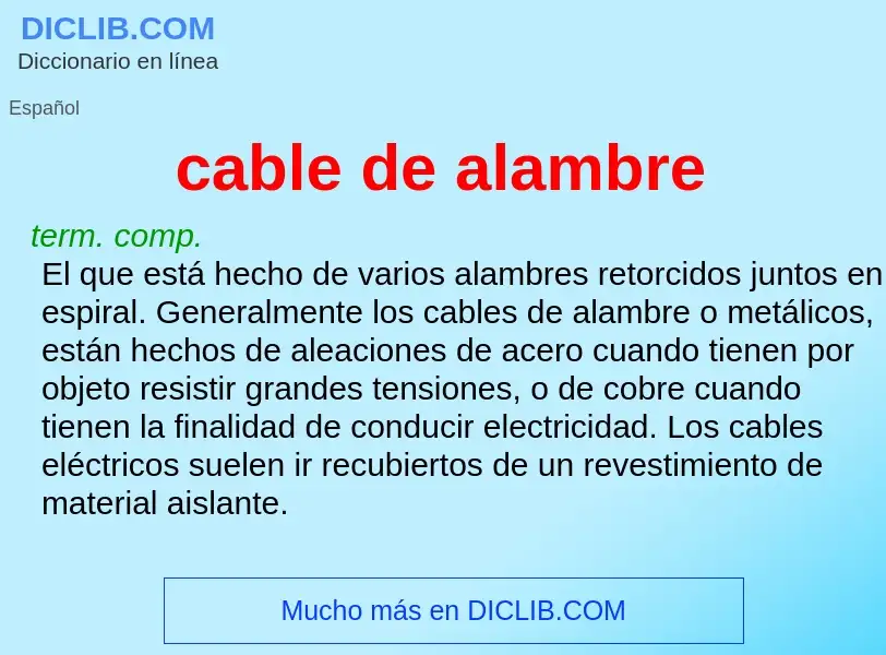 Che cos'è cable de alambre - definizione