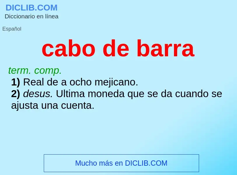 Wat is cabo de barra - definition