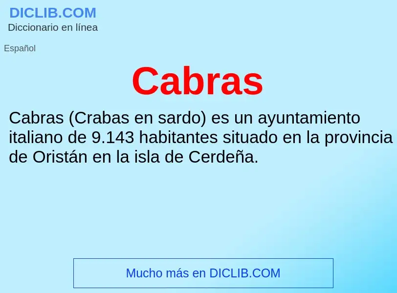 ¿Qué es Cabras? - significado y definición