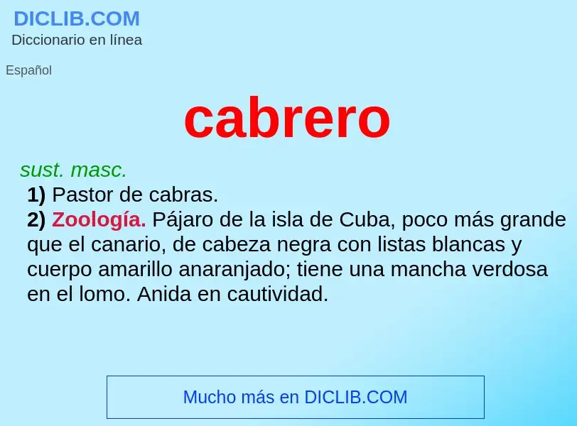 Was ist cabrero - Definition