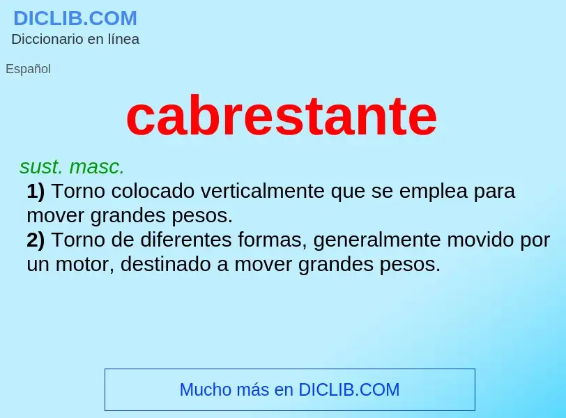 What is cabrestante - definition