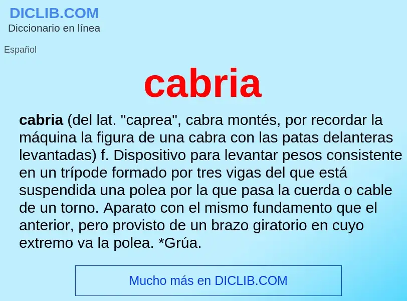 Wat is cabria - definition