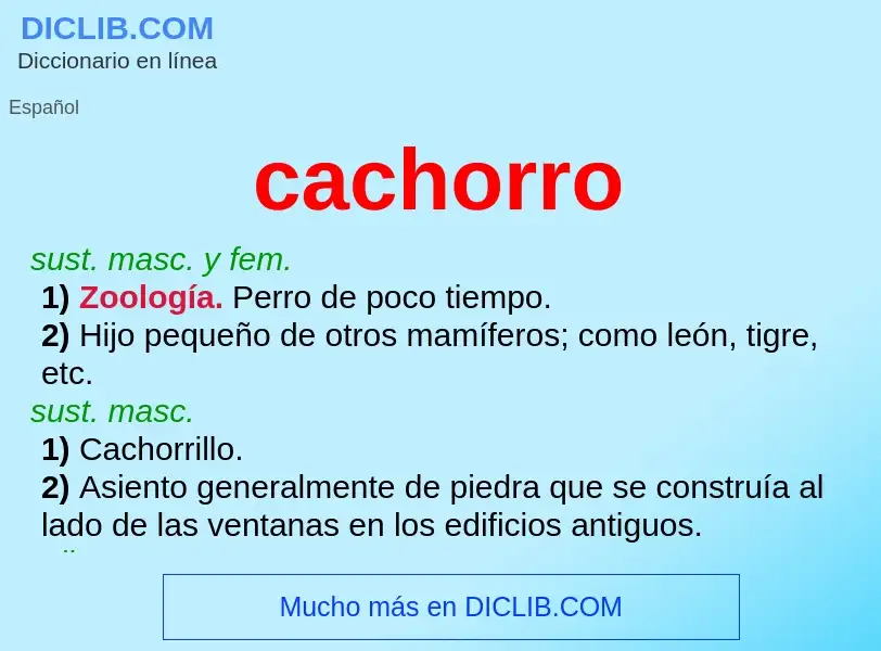 ¿Qué es cachorro? - significado y definición