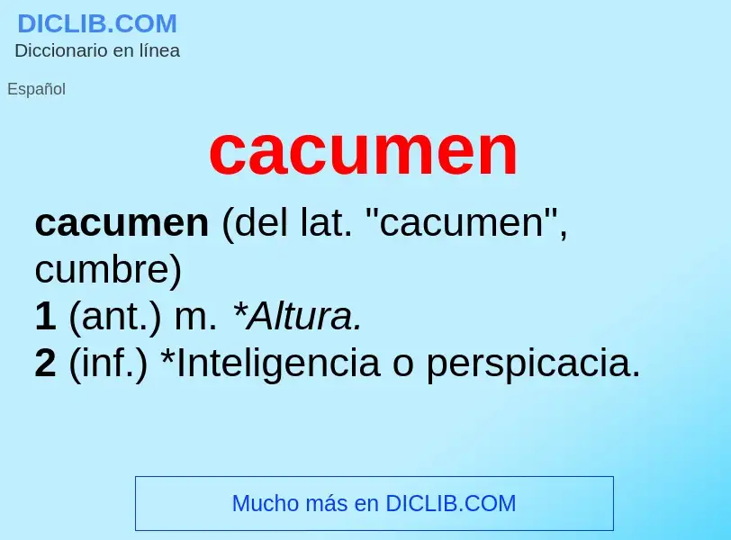 Что такое cacumen - определение