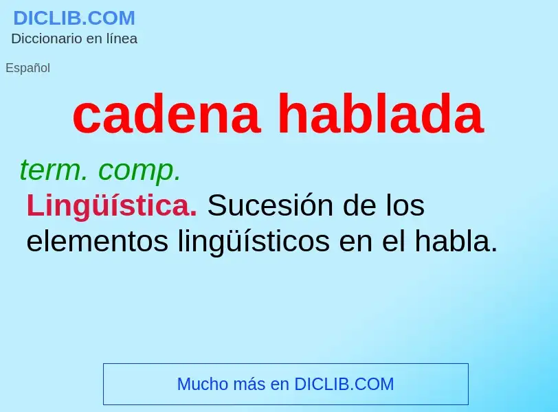 ¿Qué es cadena hablada? - significado y definición