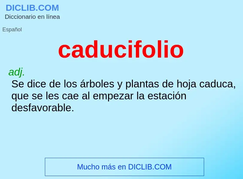 Wat is caducifolio - definition