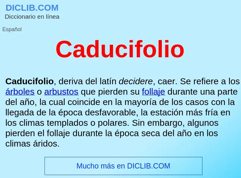 Was ist Caducifolio  - Definition