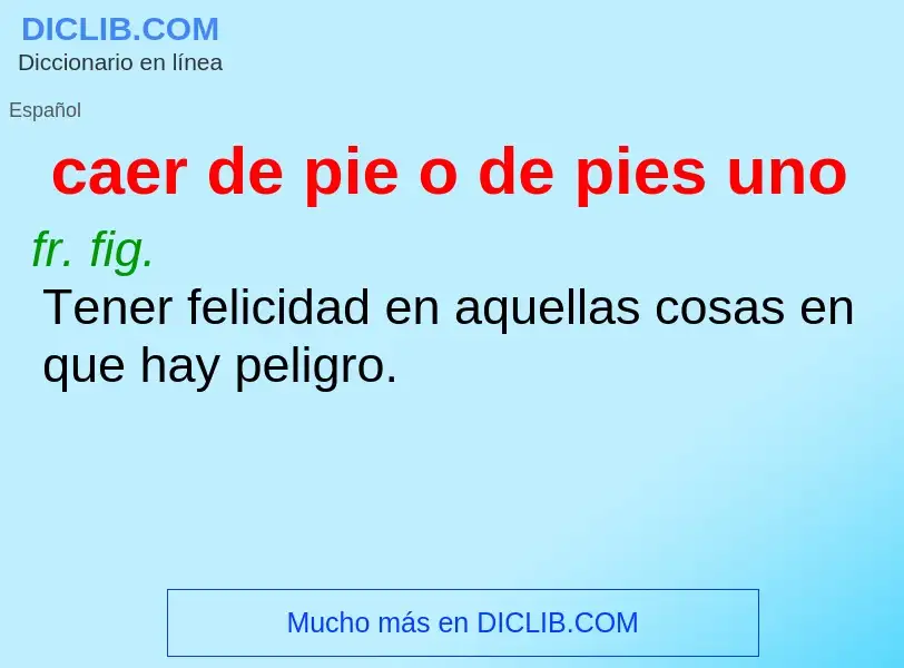 What is caer de pie o de pies uno - meaning and definition