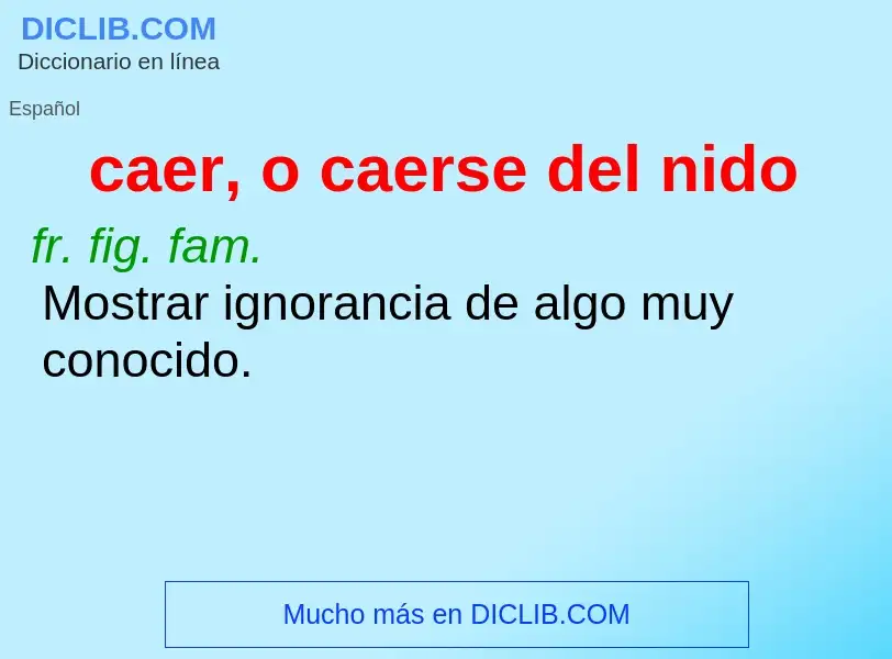 Wat is caer, o caerse del nido - definition