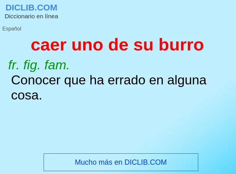 Wat is caer uno de su burro - definition