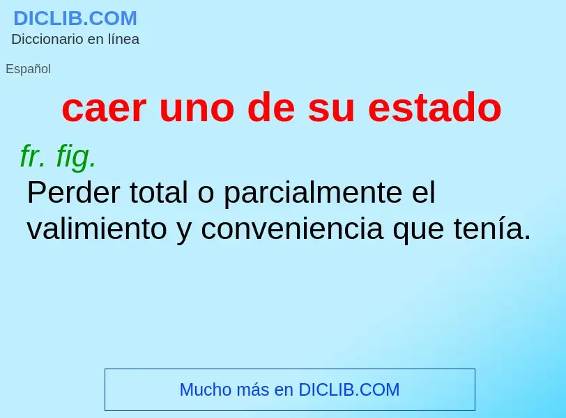 Che cos'è caer uno de su estado - definizione