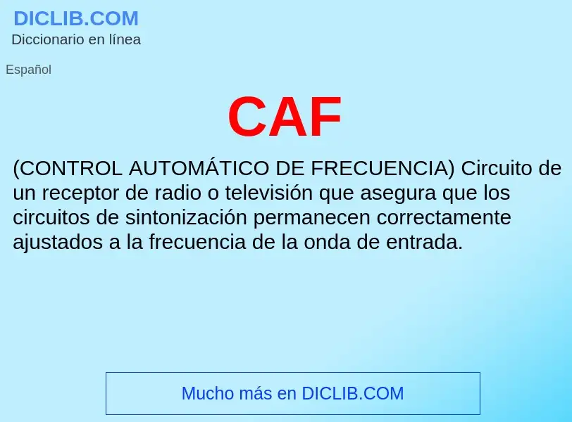 O que é CAF - definição, significado, conceito