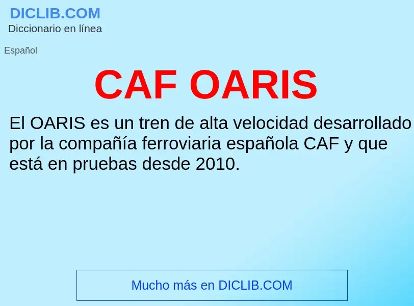 Was ist CAF OARIS - Definition