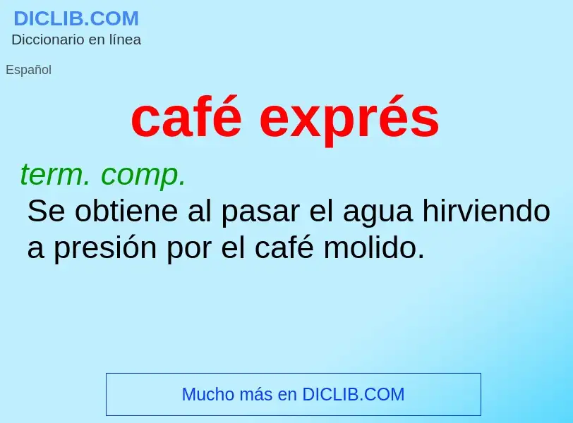 ¿Qué es café exprés? - significado y definición