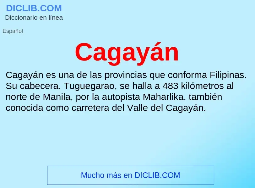 ¿Qué es Cagayán? - significado y definición