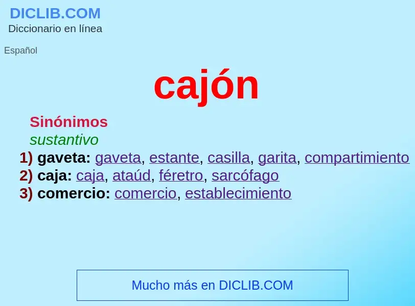 What is cajón - meaning and definition