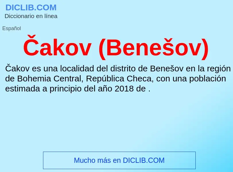 What is Čakov (Benešov) - meaning and definition