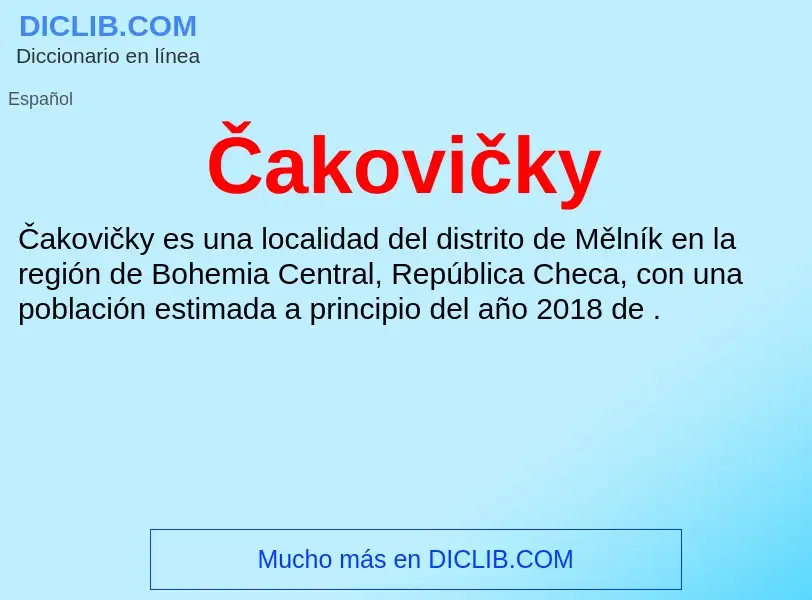 What is Čakovičky - meaning and definition