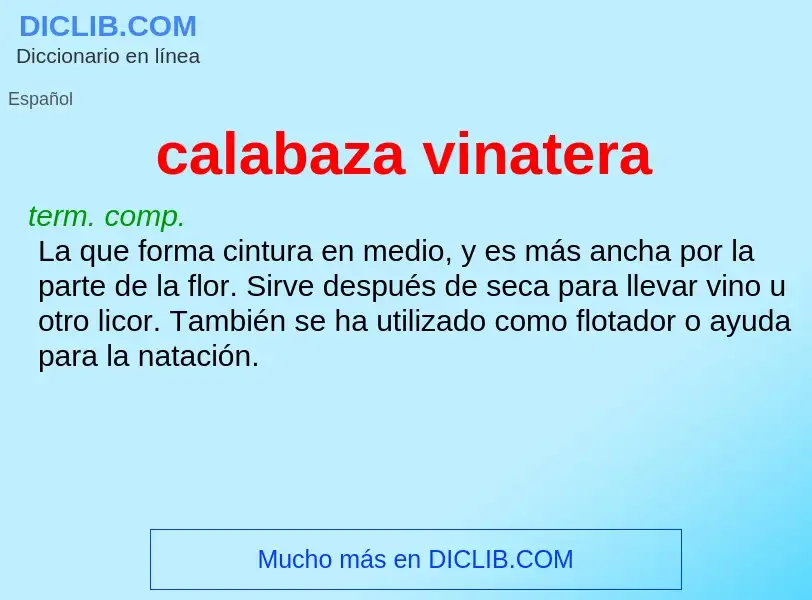 ¿Qué es calabaza vinatera? - significado y definición